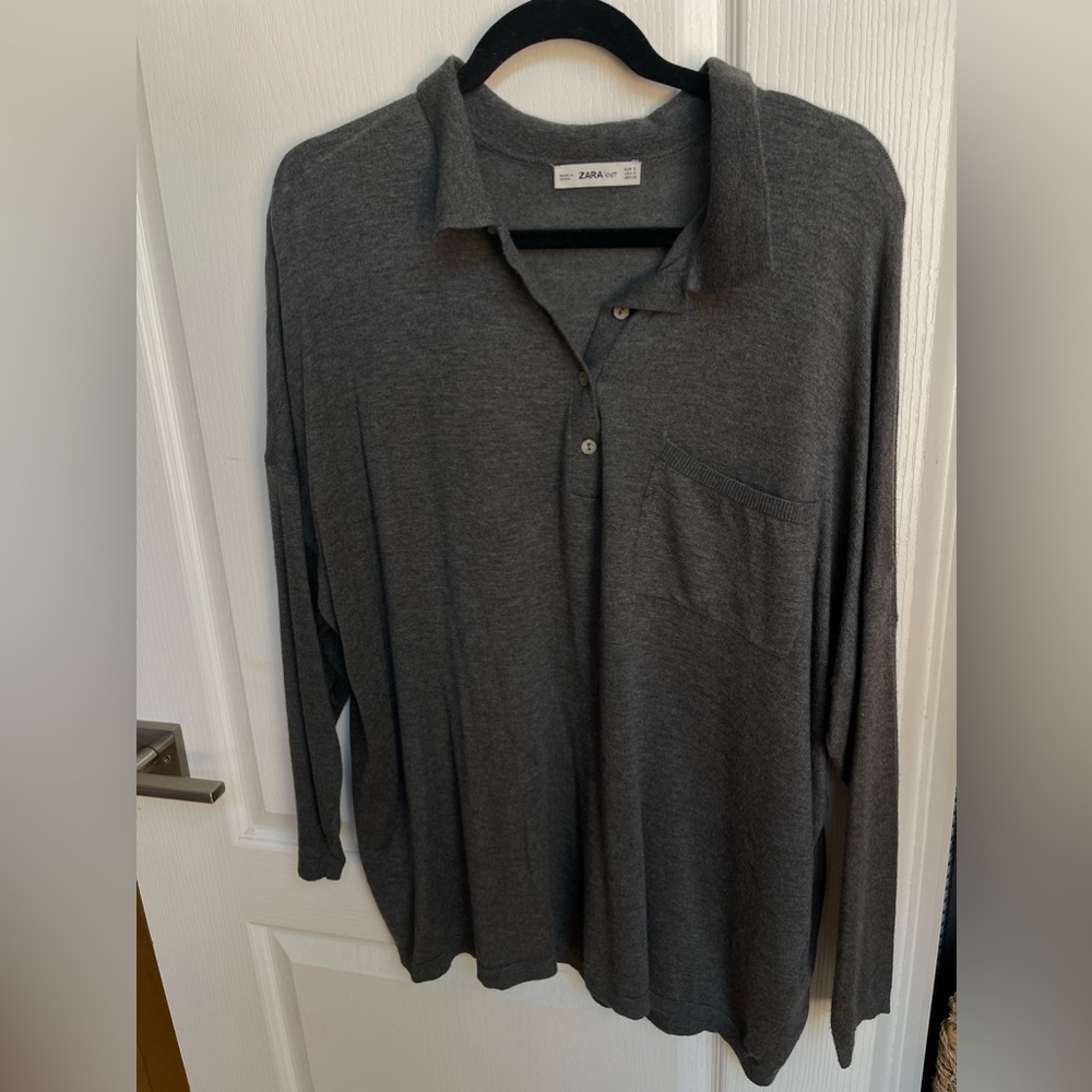 Oversized gray Zara knit sweater size small